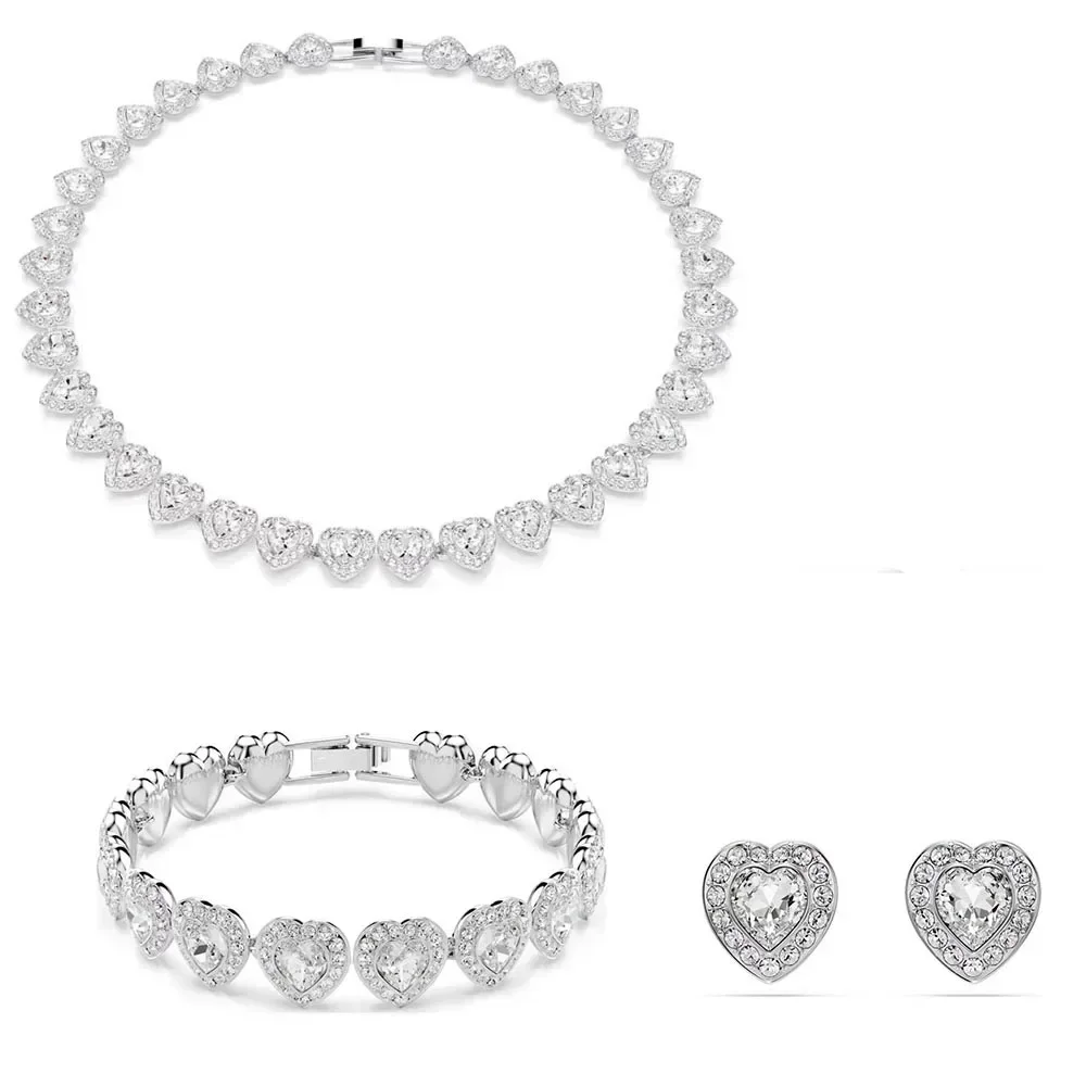 

2026 Hot Sale Good Brand Silver Color Ariana Grande Tennis Necklace Women's Romantic Luxury Jewelry Gifts Set
