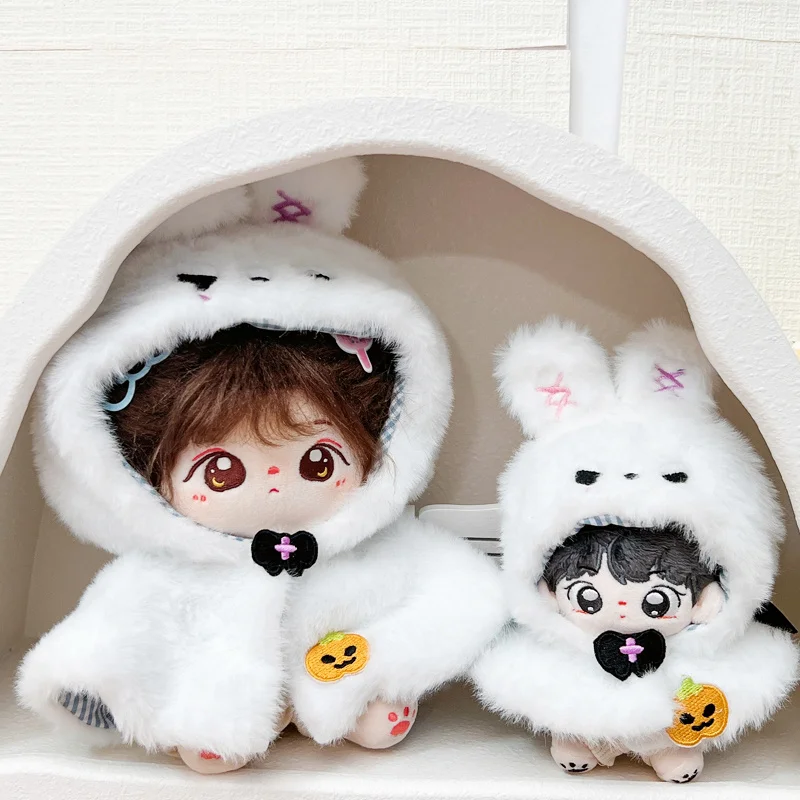 10 cm bambola di cotone senza attributo abbigliamento invernale caldo mantello scialle piccolo diavolo coniglio bambola di cotone super carina Kawaii vestito per