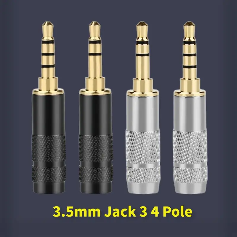 DIY 3.5mm 잭 오디오 플러그, 3 4 극 스테레오 3.5 이어폰 잭 스피커 단자 납땜 5.8mm 하이파이 헤드폰 업그레이드 케이블