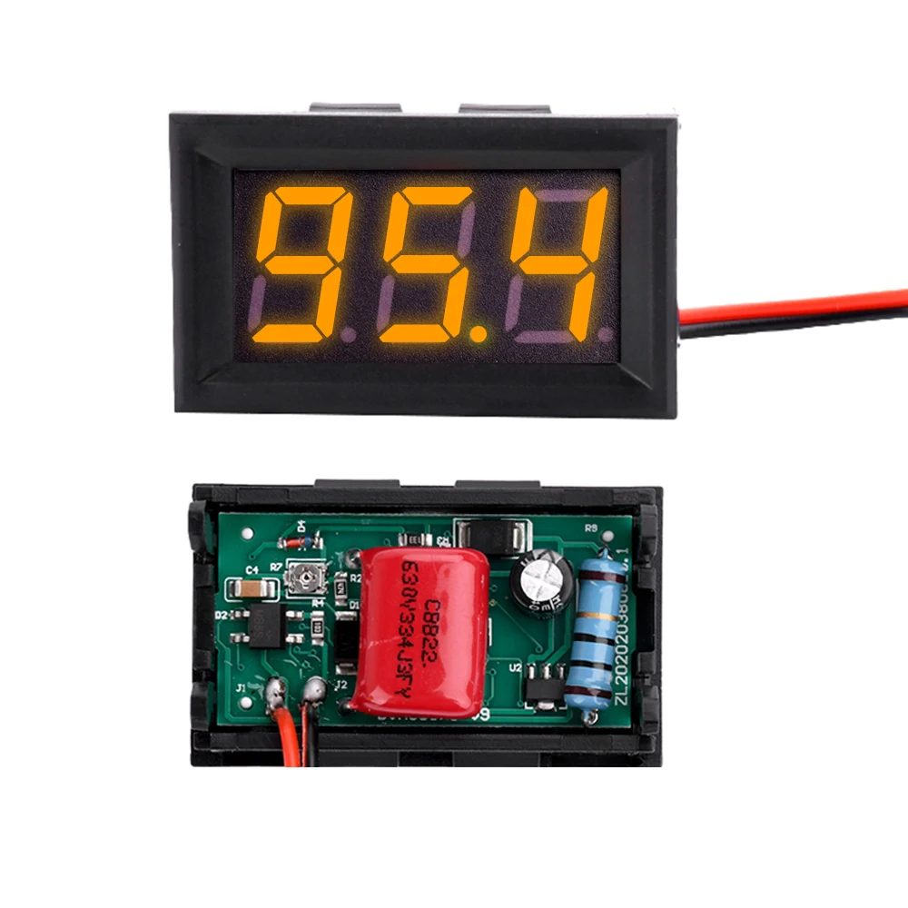 AC70~500V Voltmeter Ammeter Digital Voltage Tester Monitor LED Display Voltmeter Indicator Light Electrical Instruments 0.56"