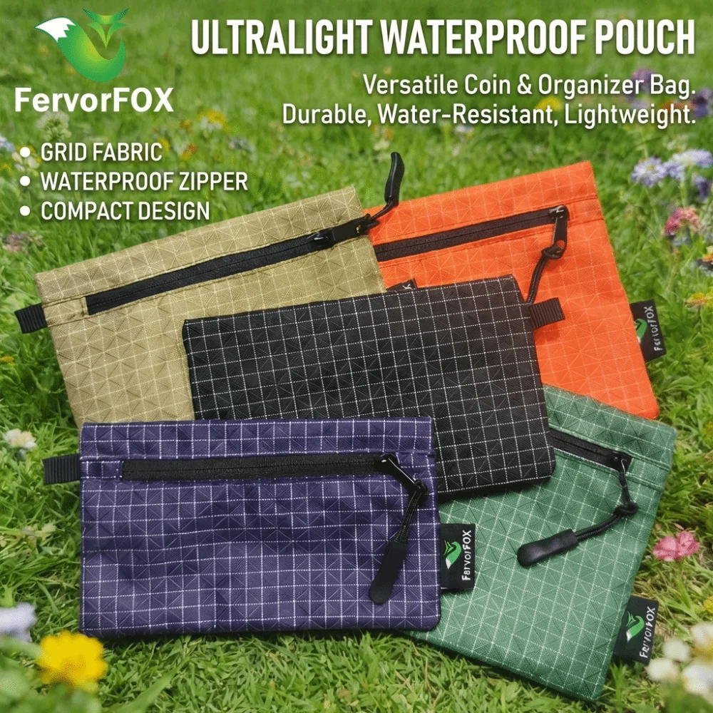 Portable Lightweight Outdoor Storage Bag Waterproof ‌Wear Resistant Key Card Wallet Zipper Outdoor Organizer Travel