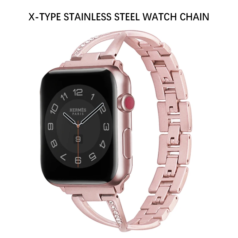 Women Bracelet For Apple Watch Band 44mm 45mm 41mm 40mm 42mm 38mm Metal Bling Diamond Strap For iwatch Ultra Series 8 7 SE 65 4