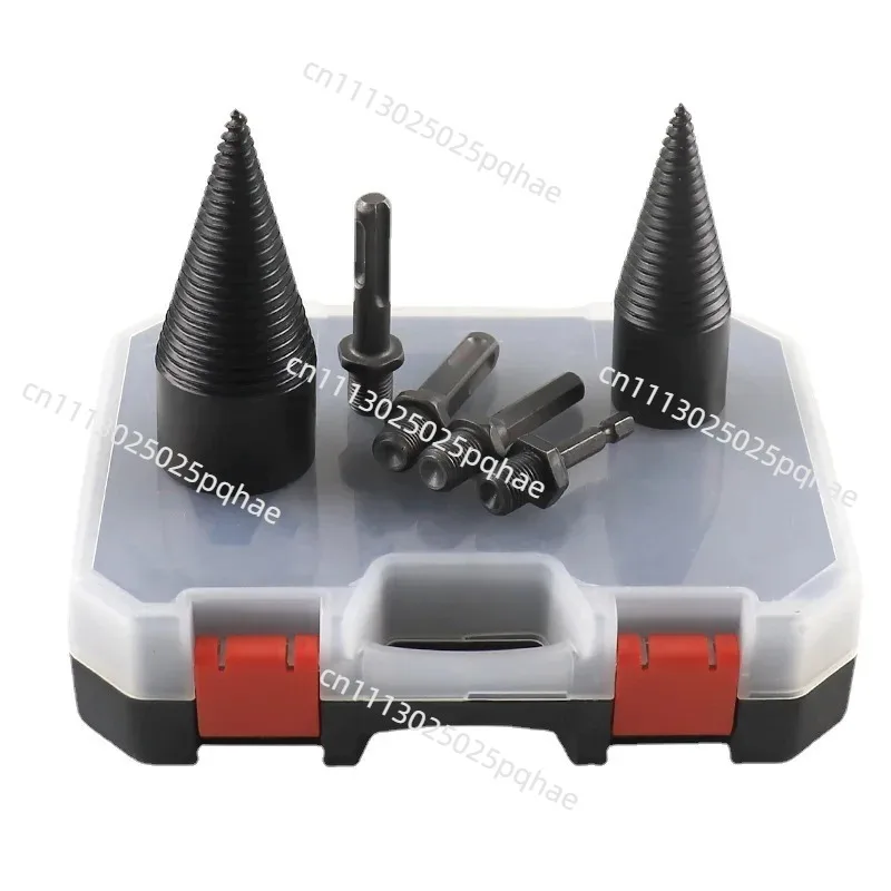 Wood splitter 6-piece set conical drill round hexagonal square handle wood splitter split woodworking tools