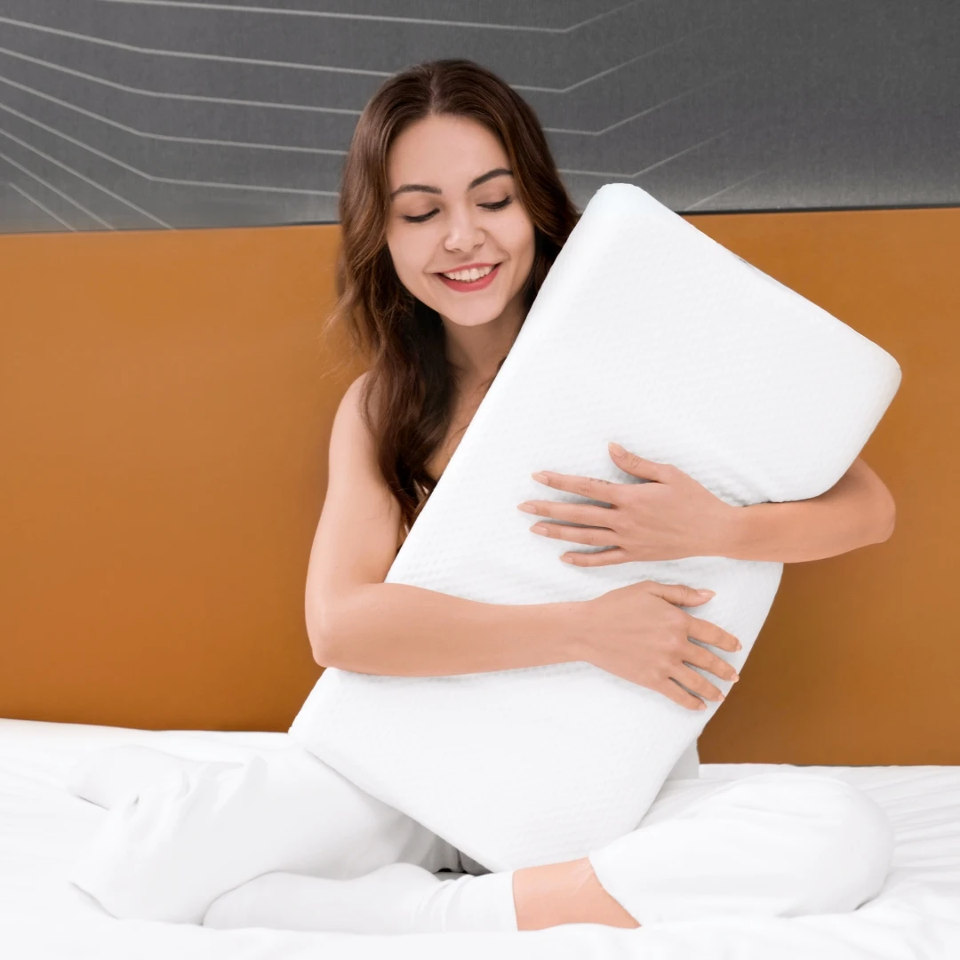 AMOLUX 럭셔리 전기 침구 건강 관리 인체 공학적 에어백 기능 탑 안티 코골이 메모리 폼 베개