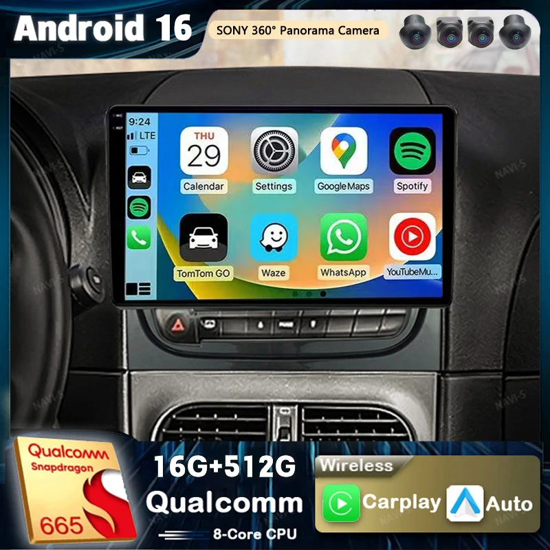 Radio Multimedia para Auto con Android 16 y Qualcomm, para Fiat Strada Idea 2012 2013 2014 - 2016, Reproductor de Video, Navegación GPS, Estéreo, Carplay