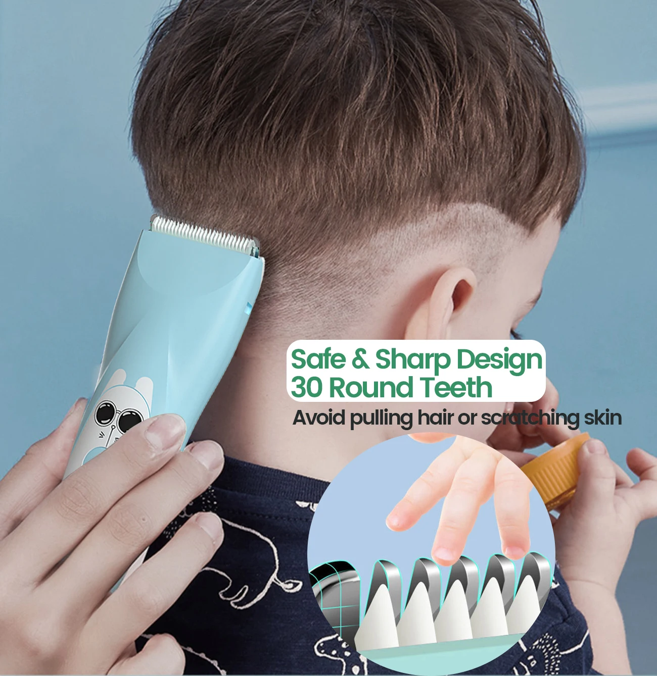 Quiet Baby Hair Clipper Electric Rechargeable Kids Hair Trimmer for Children Grooming Haircut Machine Ceramic Blade Waterproof