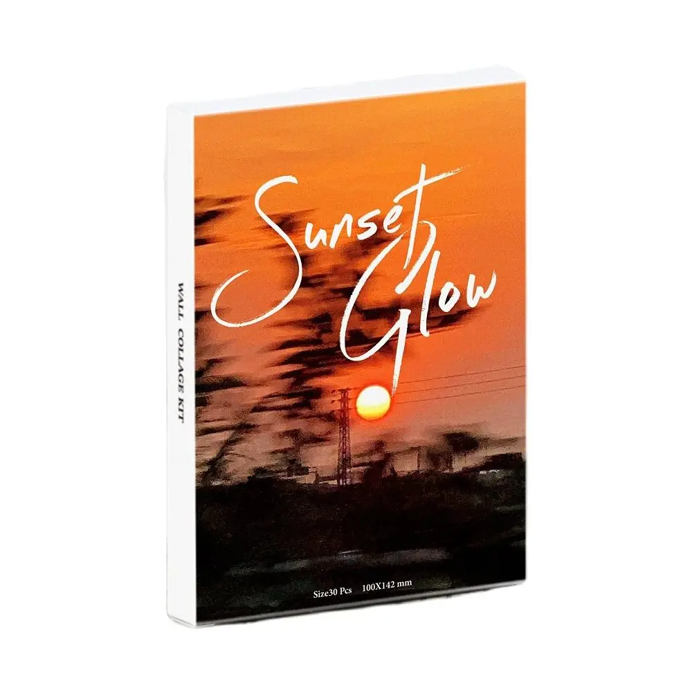 30 Pcs/Set Beautiful Sunset Glow Postcard INS Art Decorative Card Creative Background Wall Sticker Poster Greeting Cards