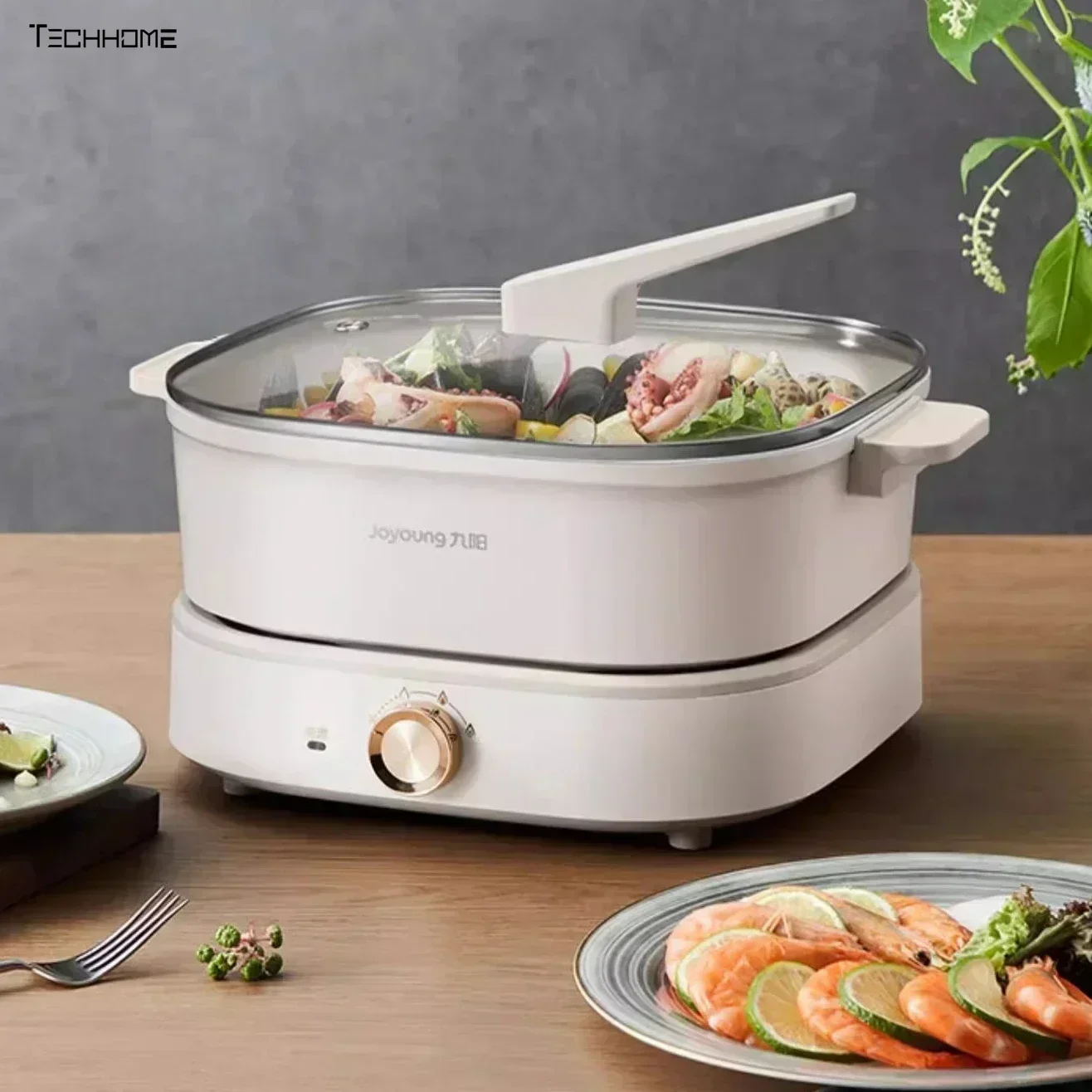 household multifunction Electric hot pot mandarin duck split large capacity electric frying pan electric frying pan 6L