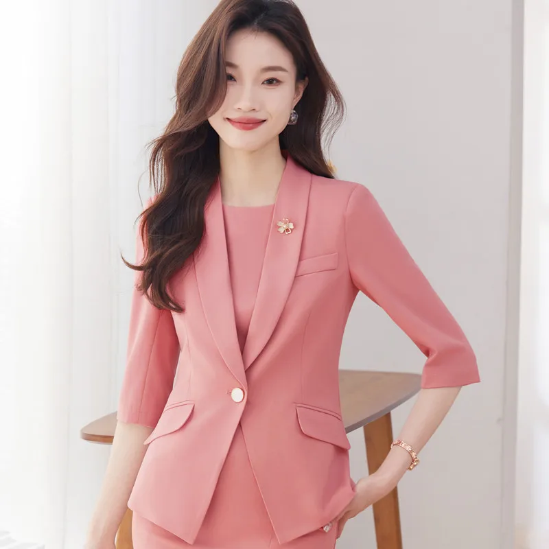 NAVIU Elegant Professional Women Suit Blazer Fashionable Style To Show The Workplace Style Jacket New Ladies Coat Tops Coffee