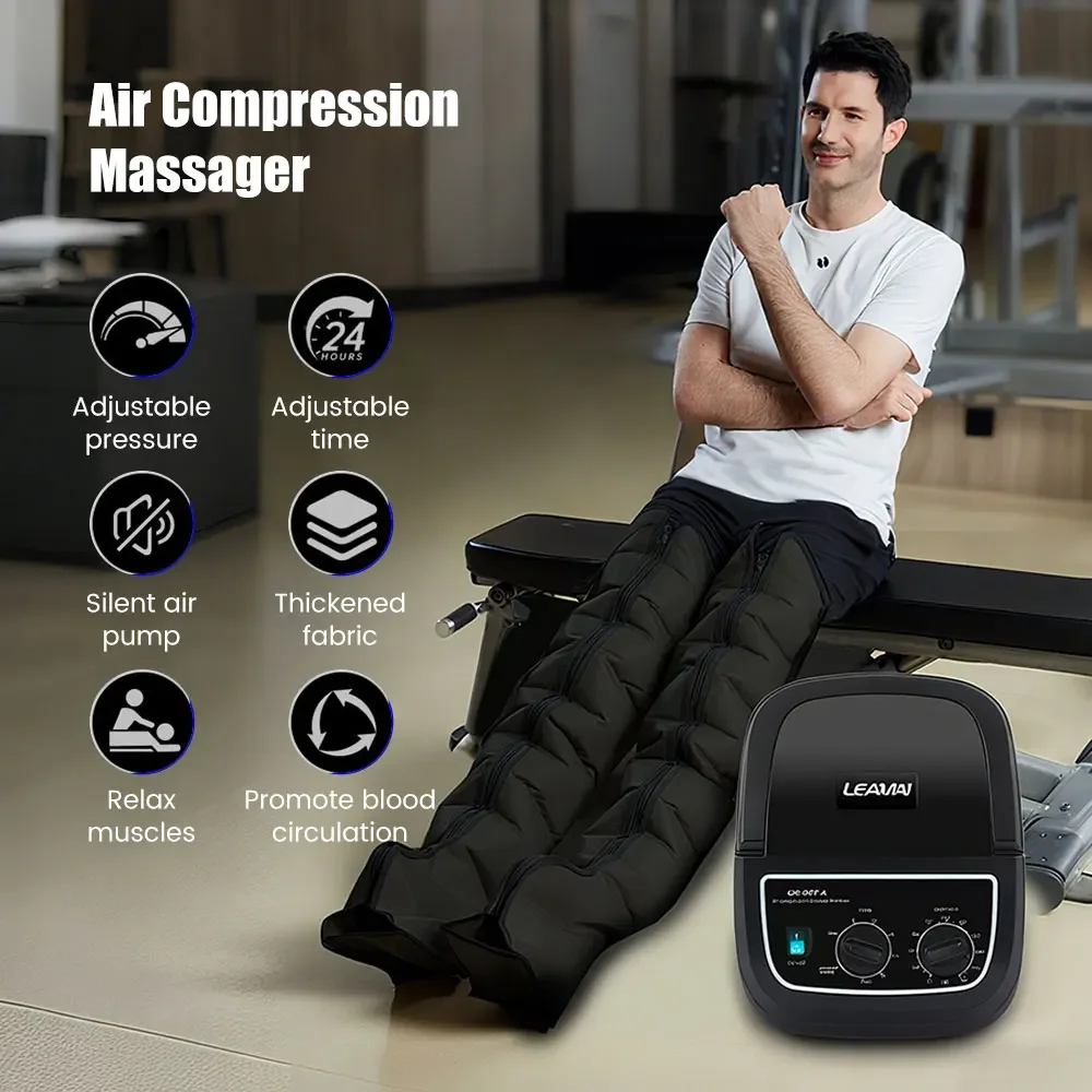 

Массажер для ног, электрический компрессионный воздушный волновой массаж под давлением, вибрация для ног, тела, рук, талии, пневматическое устройство для массажа ног с воздушной оберткой