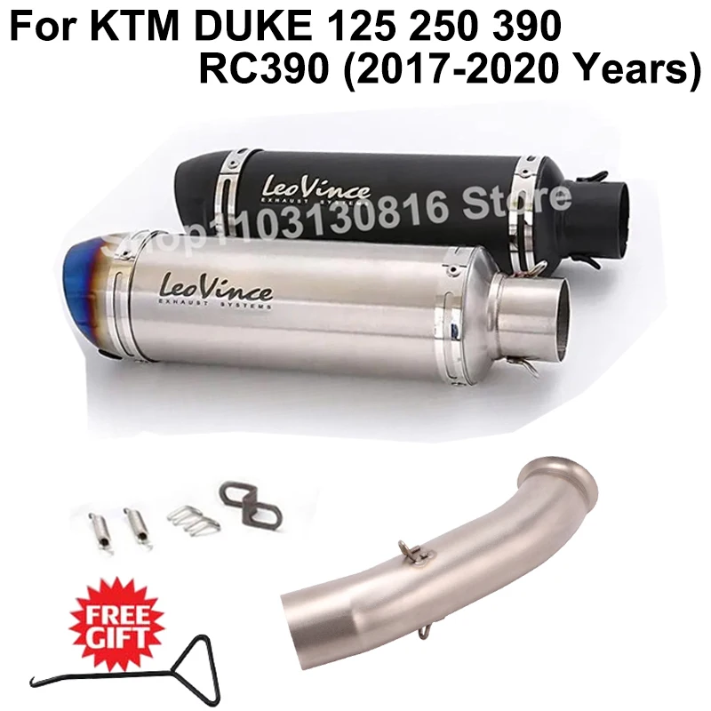 

For KTM DUKE 390 250 125 RC390 RC250 2017-2020 Motorcycle Exhaust Escape Mid Link Pipe Connecting 51MM Carbon Muffler DB Killer