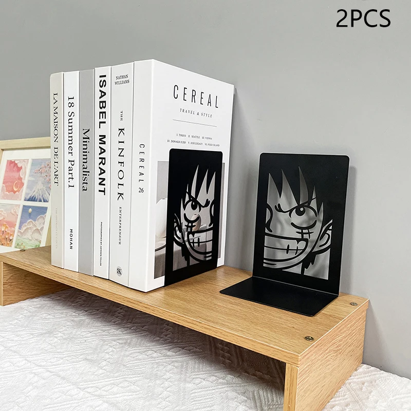 One Piece Luffy Bookends Heavy Duty Bookends Metal Bookend Office Supplies For Book Lovers Book Rack Home Office Book Stand