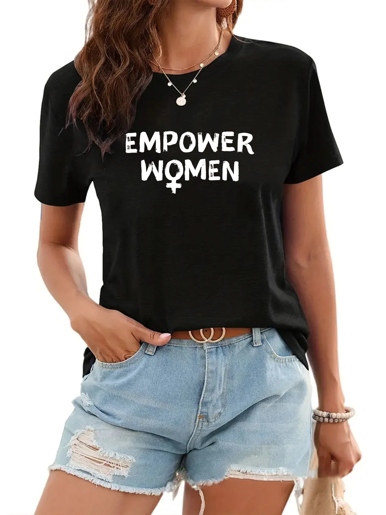 Empower Women T-shirt Tee Top Feminist Feminism Women's Rights Tshirt Graphic Shirts Casual Short Sleeved Round Neck T-shirts