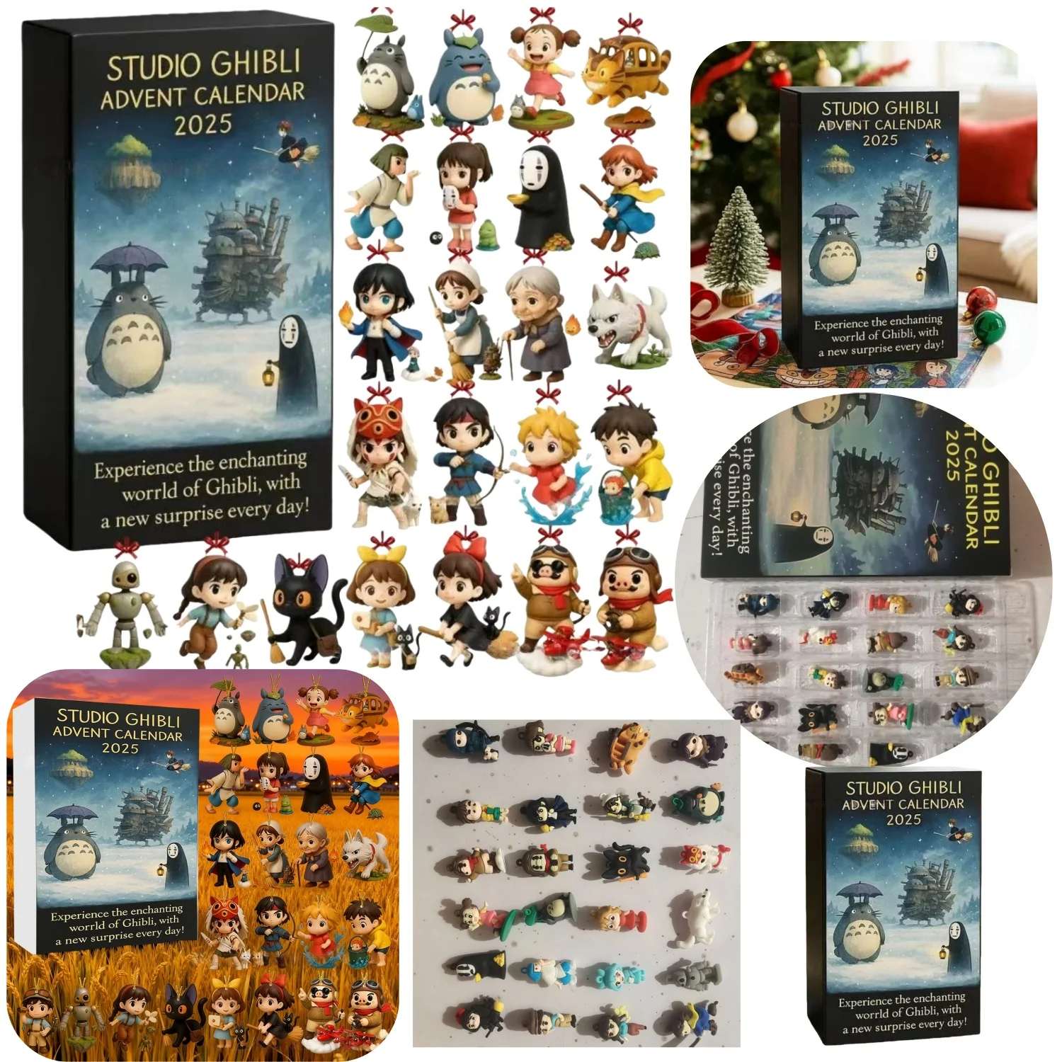 Nouveau classique Studio Ghibli Anime calendrier de l'avent de noël Figure articles à collectionner dérivés d'animation accessoires de Cosplay