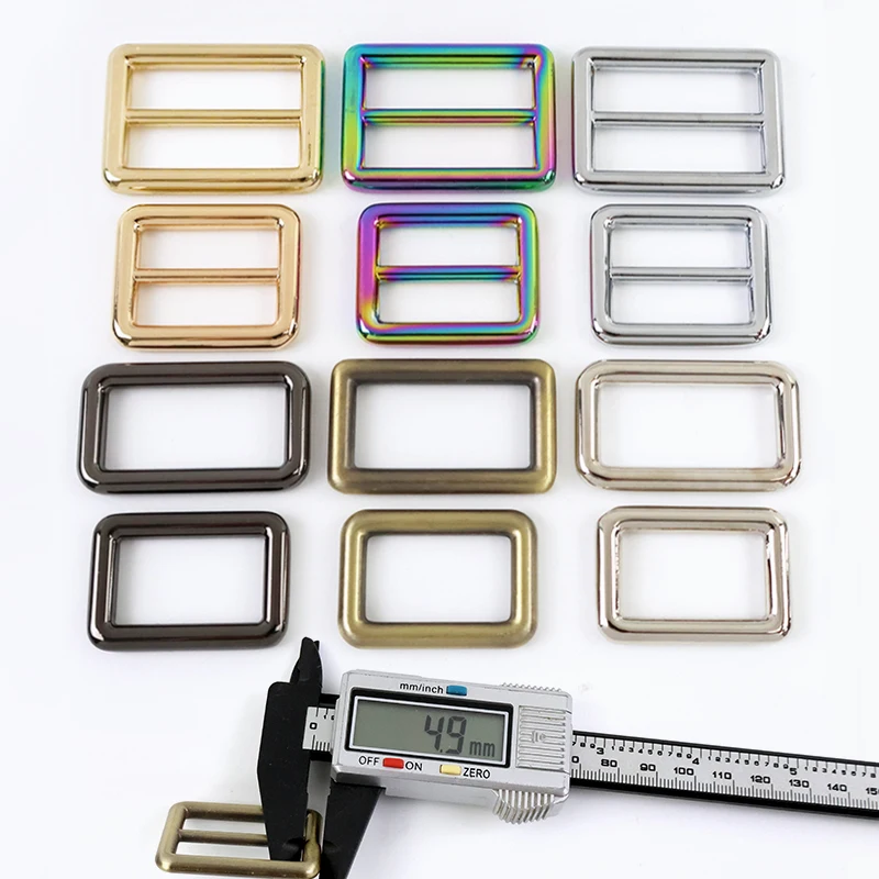 

5/10Pcs 12-50mm Metal Tri-Glide Buckle Square Ring for Backpack Strap Slider Adjuster Buckles Leather Craft Bag Making Supplies