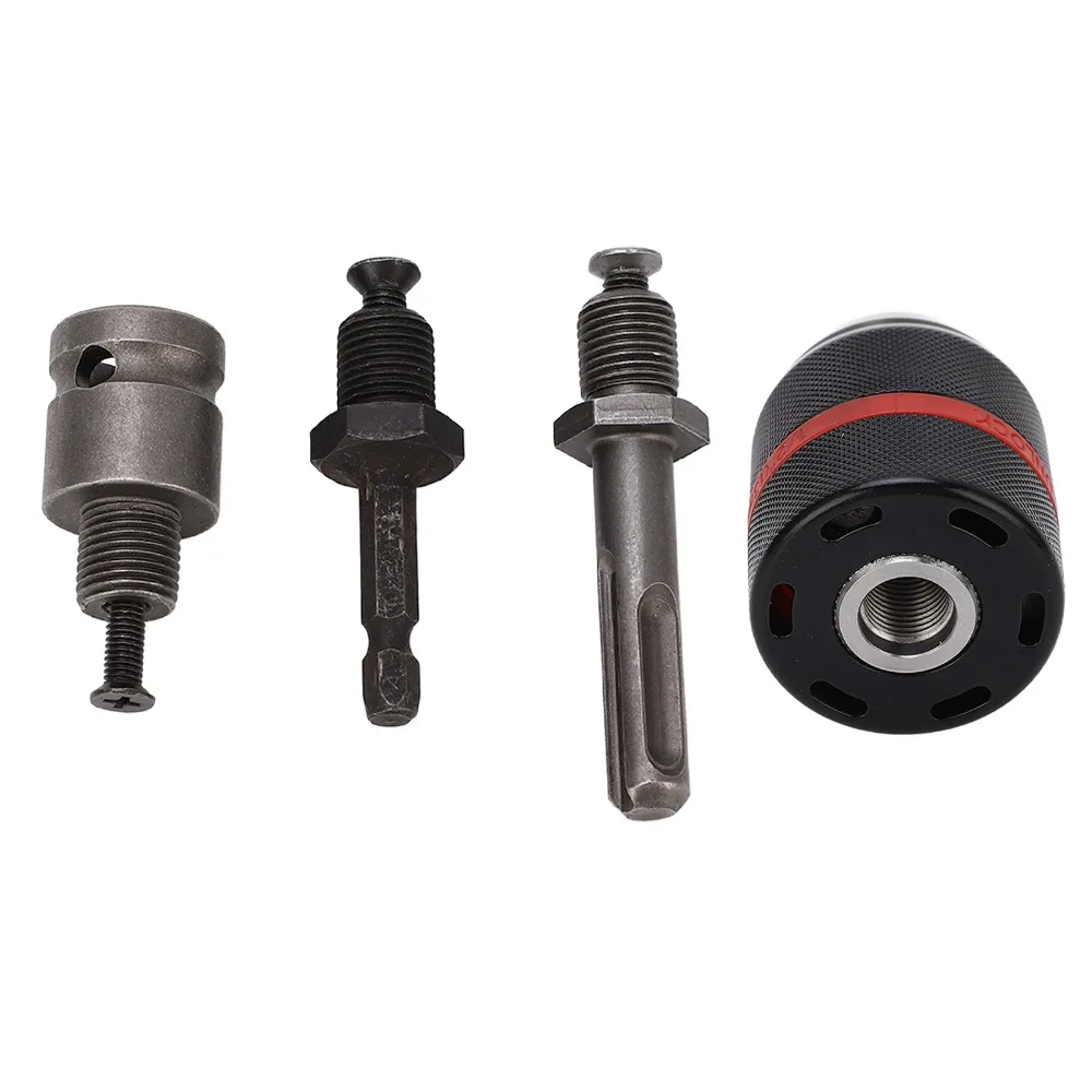 1/2in Clamping Range Keyless Drill Chuck 1/2-20UNF Mount 58mm Length Quick Change Chuck Hex Shank 2-13mm Capacity