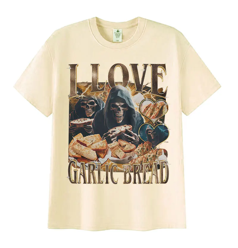 Amante engraçado gótico alho meme gráfico t camisas das mulheres dos homens do vintage esqueleto verão algodão manga curta camiseta solta streetwear
