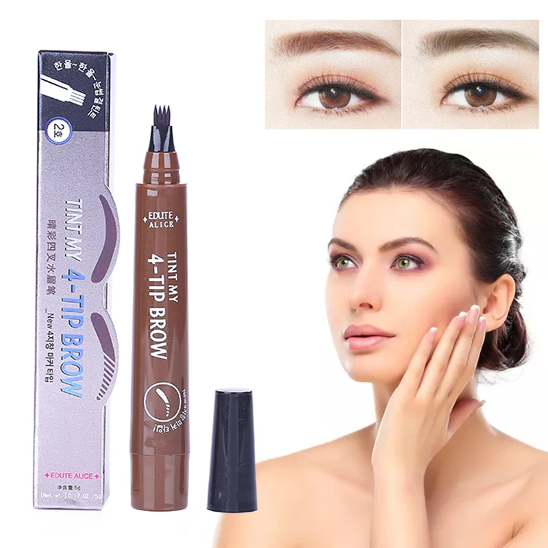 Liquid Tattoo Eyebrow Pencil 0.01mm Ultra-Fine Eyebrow Pen Waterproof Long Lasting Eyeliner Pen Easy To Color Eye Makeup Tools