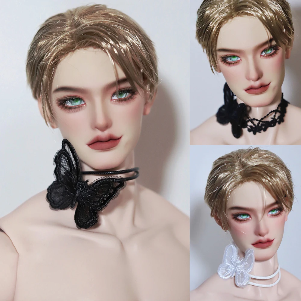 D09-P398 children handmade toy 1/3 uncle ID75 bjd doll accessory Black Butterfly White Neck Lace Collar Necklace