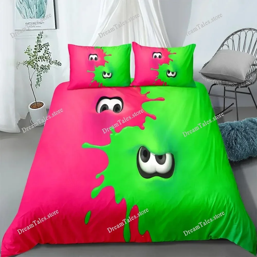Splatoon Bedding Set Single Twin Full Queen King Size Kawaii Boys Girls Bed Set Aldult Boys Bedroom Duvet Cover Sets 3D Print369