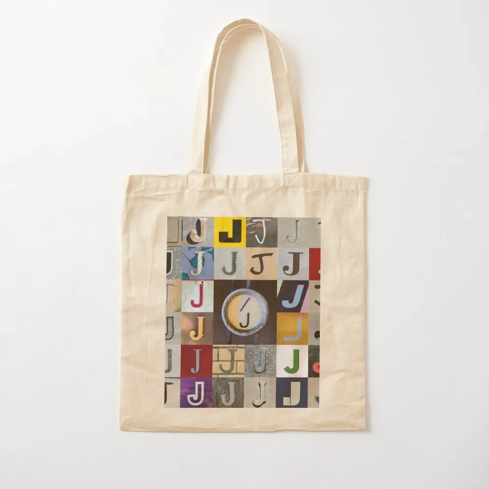 Nick's Type Art: J Tote Bag female bag shopper bag women canvas shopping trolley