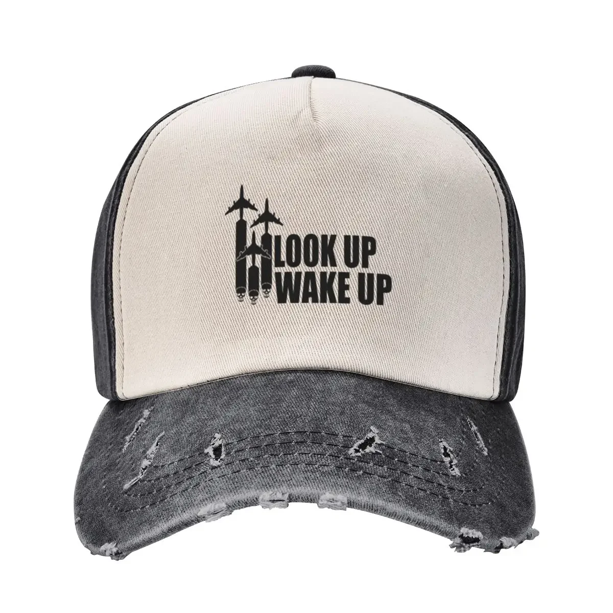 Look up wake up chemtrails skull planes portrait Baseball Cap Sunscreen sun hat Hat Luxury Brand summer hat For Women Men's