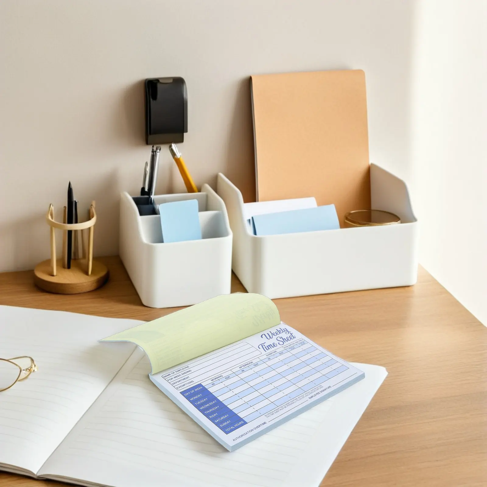 Weekly Attendance Log Book Undated 7 Day Employee Work Attendance Overview Morning Afternoon Overtime Absence Record Office