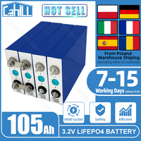 New 105Ah Lifepo4 battery 3.2V Lithium Iron Phosphate Rechargeable Cell DIY 12V 24V Motorcycle RV Solar Camping Batteri EU Stock