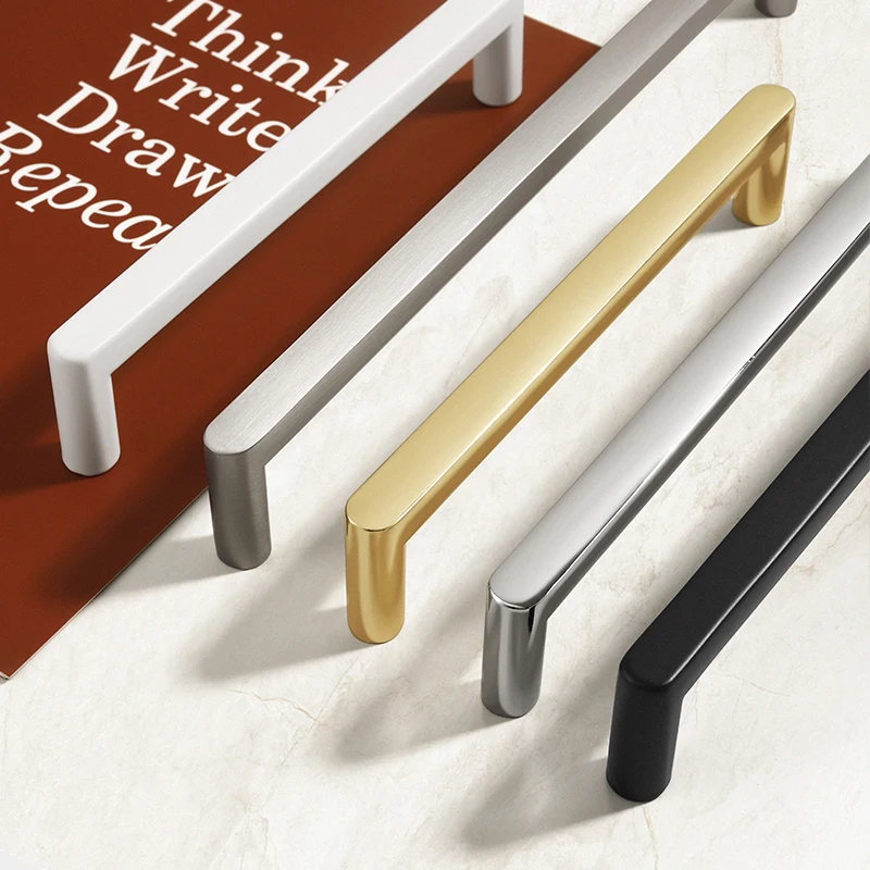 glossy gold silver black and white nickel cabinet door handles, kitchen cabinet drawers, wardrobe aluminum alloy