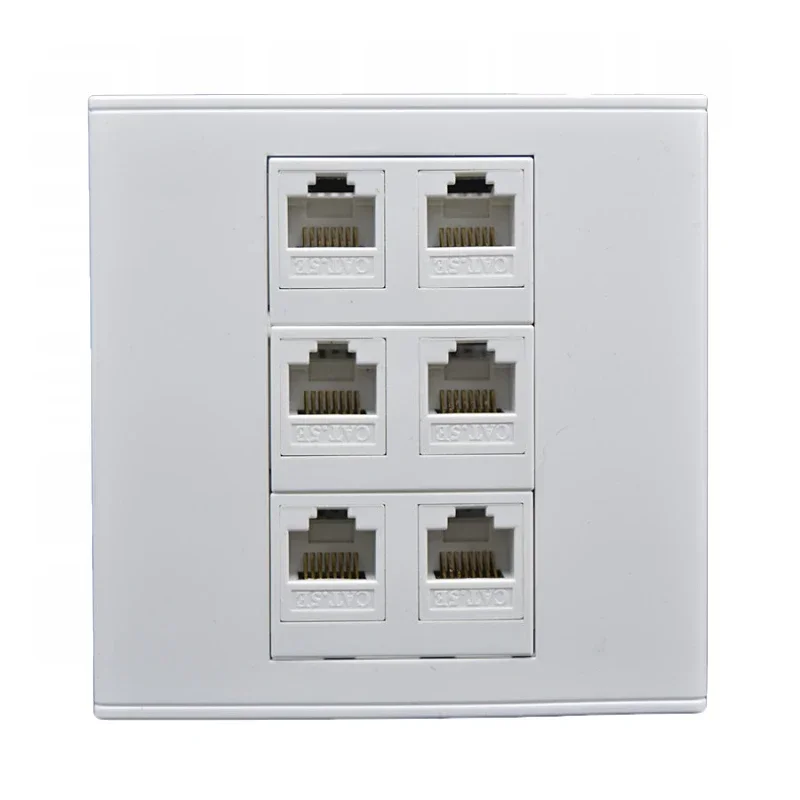 Model 86 six giga6 type network socket 6 no-hit RJ45 network cable module CAT6 computer wall panel, computer socket panel