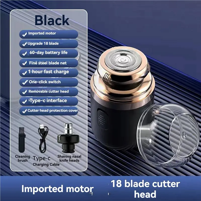 A05G-3X 2 In 1 Portable Electric Shaver Nose Hair Trimmer Rechargeable Electric Shaver Capsule Travel Shaver B
