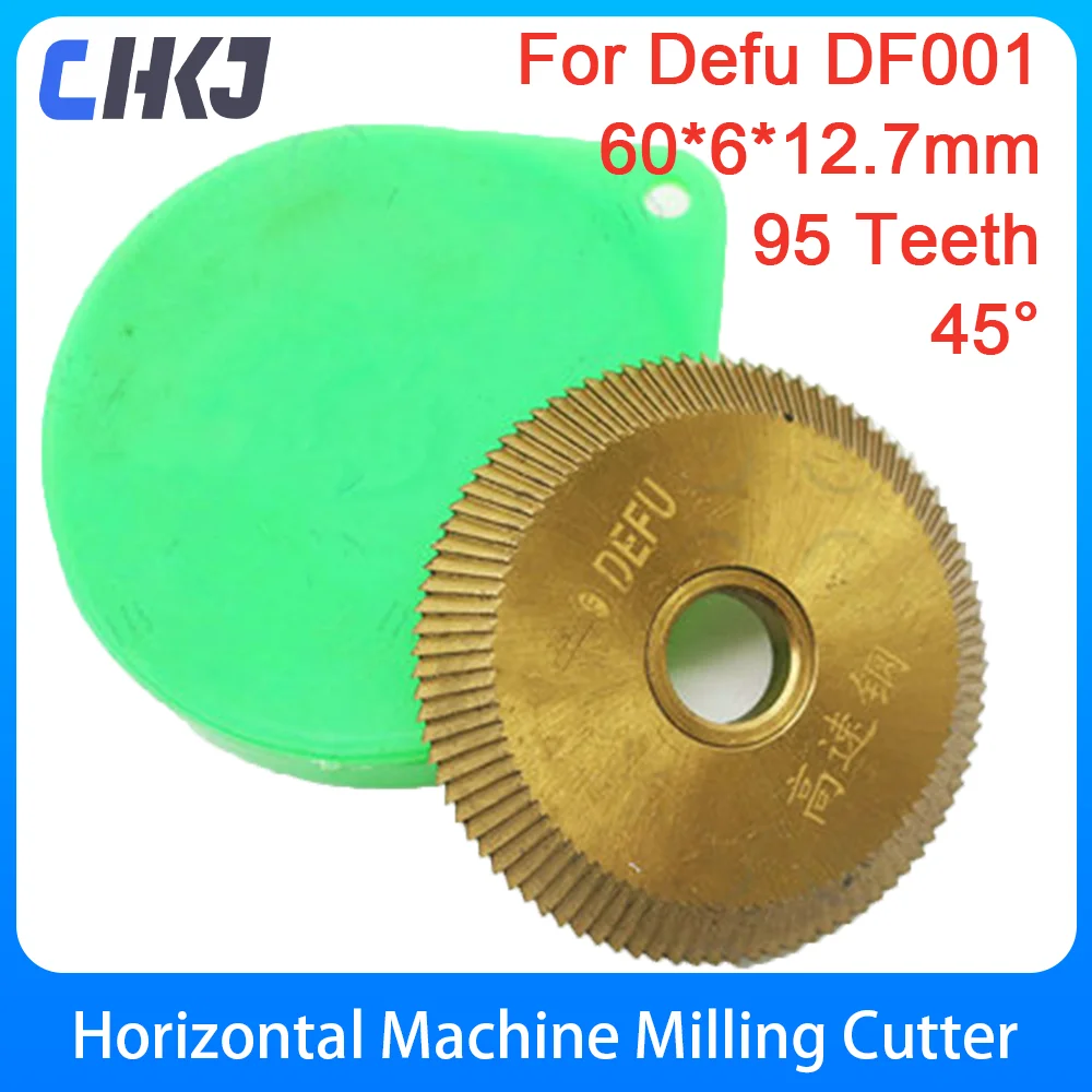 CHKJ For Defu Horizontal Machine DF001 Milling cutter Titanium-plated High Speed Steel 60*6*12.7 45° 95T Face Milling Cutter