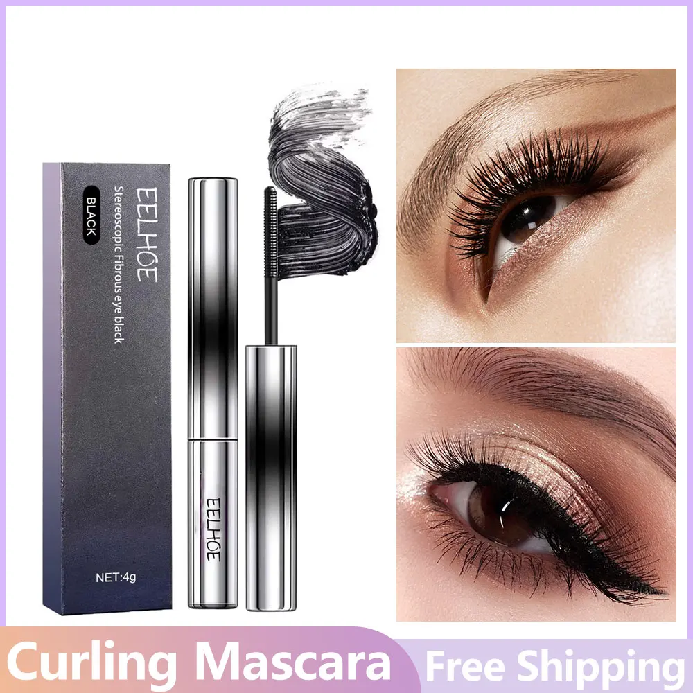 EELHOE 3D Fiber Lashes Thick Lengthening Mascara Long Black Lash Eyelash Extension Eye Lashes Brush Makeup Pro Eye-Cosmetics