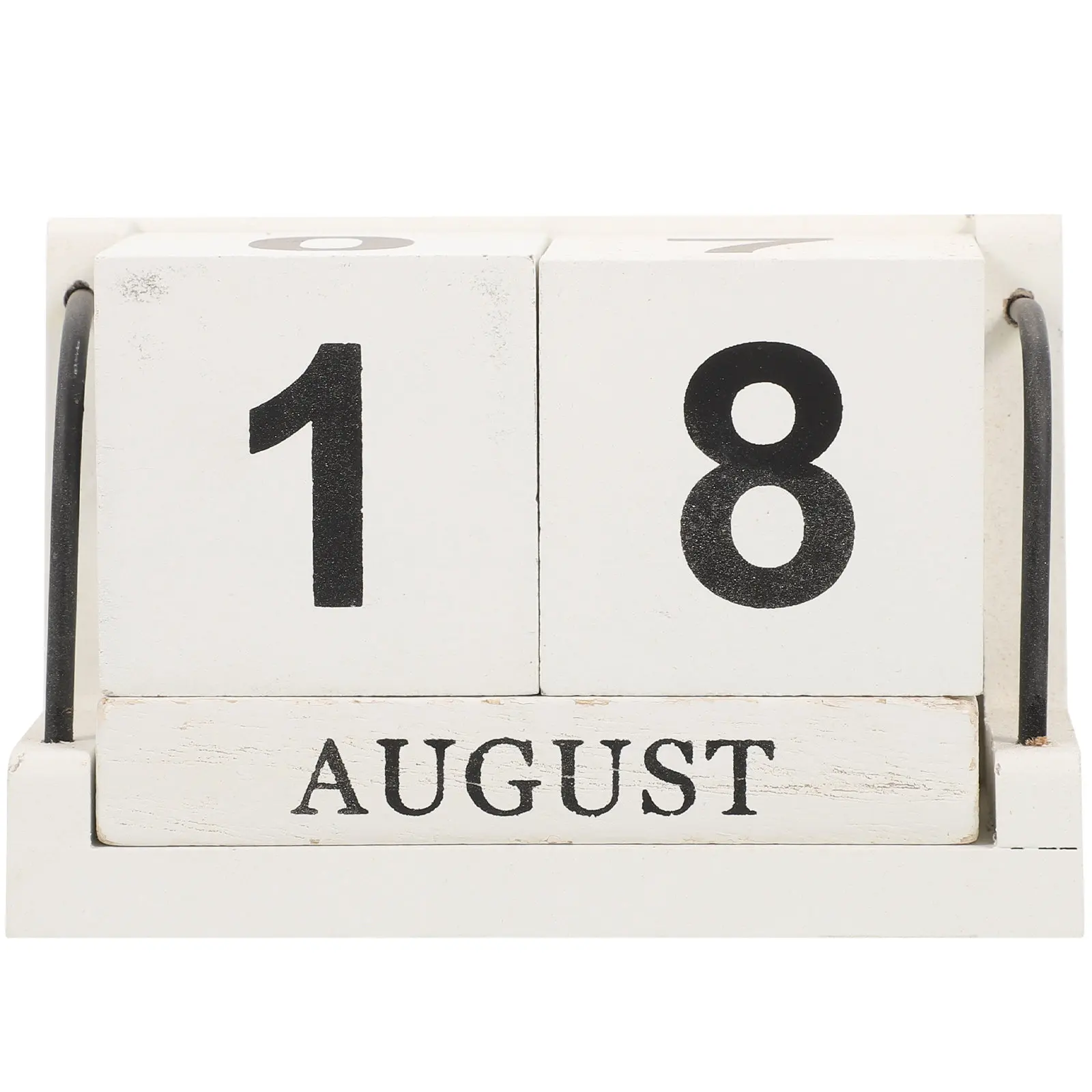 

1Set Desk Calendar Blocks Solid Wood Rotating Cubes for Daily Date Display Sustainable Home Office Decor Vintage Style