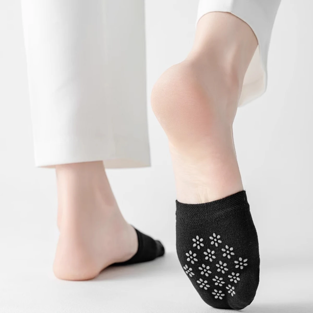8/16 زوجًا من الجوارب النسائية، أسود وعاري، مريح، مسامي، جوارب رسمية، غير مرئية. #4