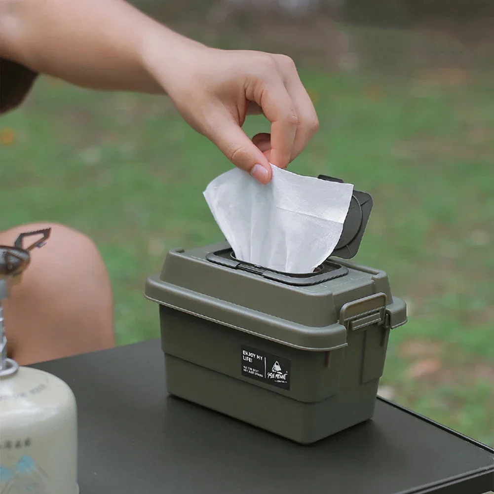 Outdoor Tissue Box Camping Desktop Storage Box Portable Picnic Seasoning Storage Box Miscellaneous Bucket Tissue Storage Box image 2