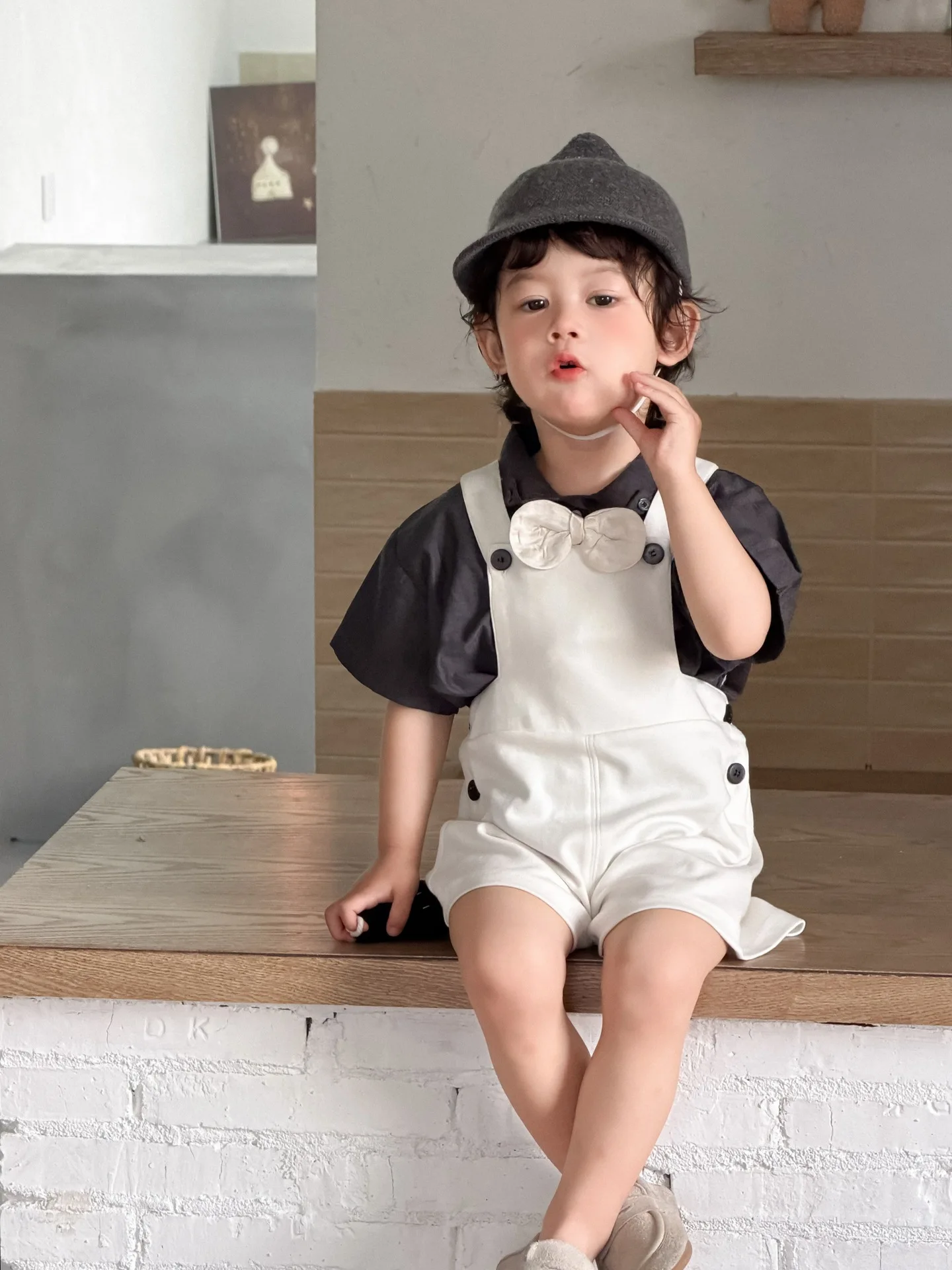 2026 Summer New Baby Boy Gentleman Clothes Set Kids Boys Short Sleeve Shirts + Overalls 2pcs Suit Toddler Gentry Outfits