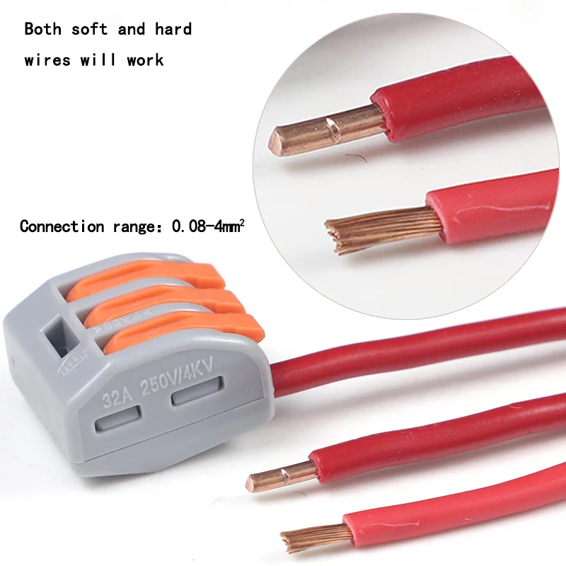 10pcs Quick Terminal Connector FM-212/ 213 /214 Hard And Soft Wire Parallel Connector Connector Press The Wire Terminal PCT image 2