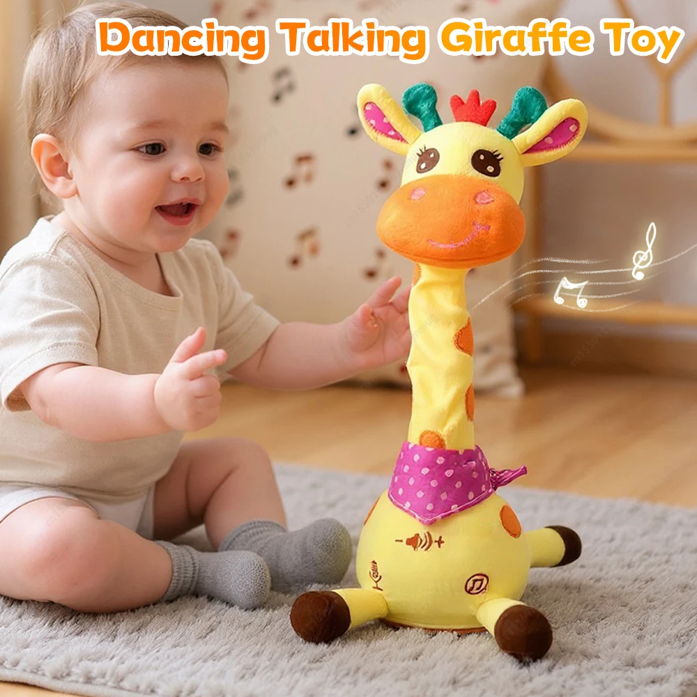 

Dancing Talking Giraffe Toy Repeating What You Say Stuffed Animal Baby Toy Glowing Musical Giraffe for Toddler Boys Girls Gifts