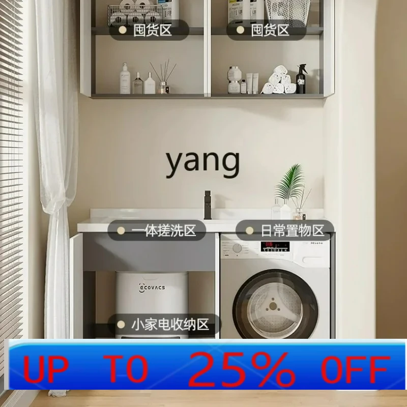 

LTT Balcony Wash Wardrobe Custom Corner Cutting Alumimum Laundry Tub Washbasin Combination Washing Machine Companion