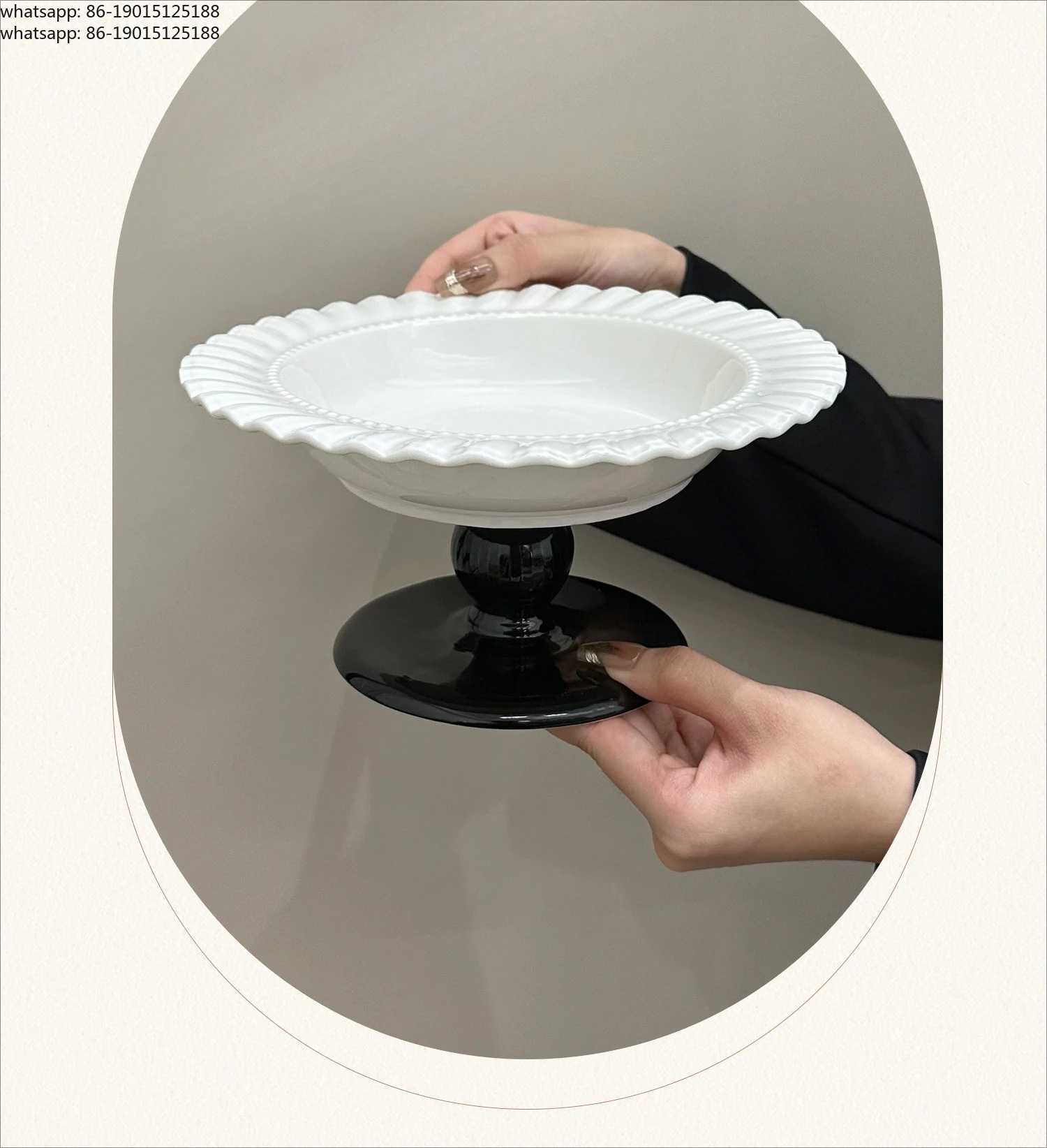 

Фруктовница для дома, для гостиной, на высокой ножке, изысканная, в китайском стиле, для французских конфет, керамическое украшение.