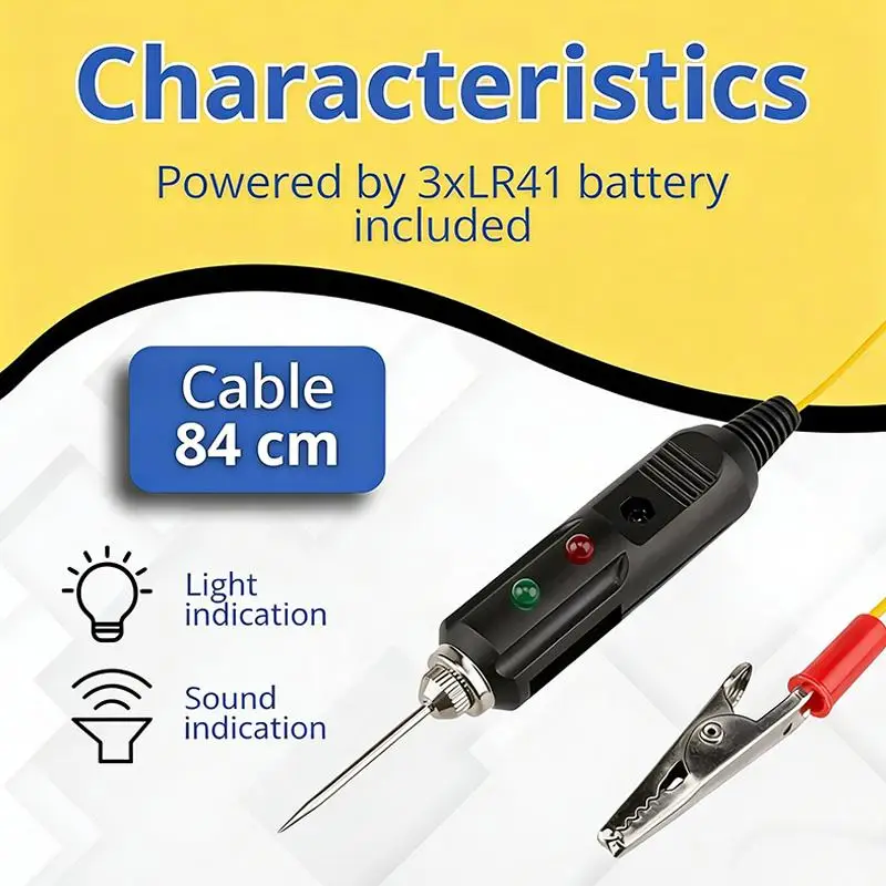 New Multifunctional Automotive Voltage Tester DC6-24V Dual-color LED Car Voltage Test Probe With Buzzer High Sensitivity