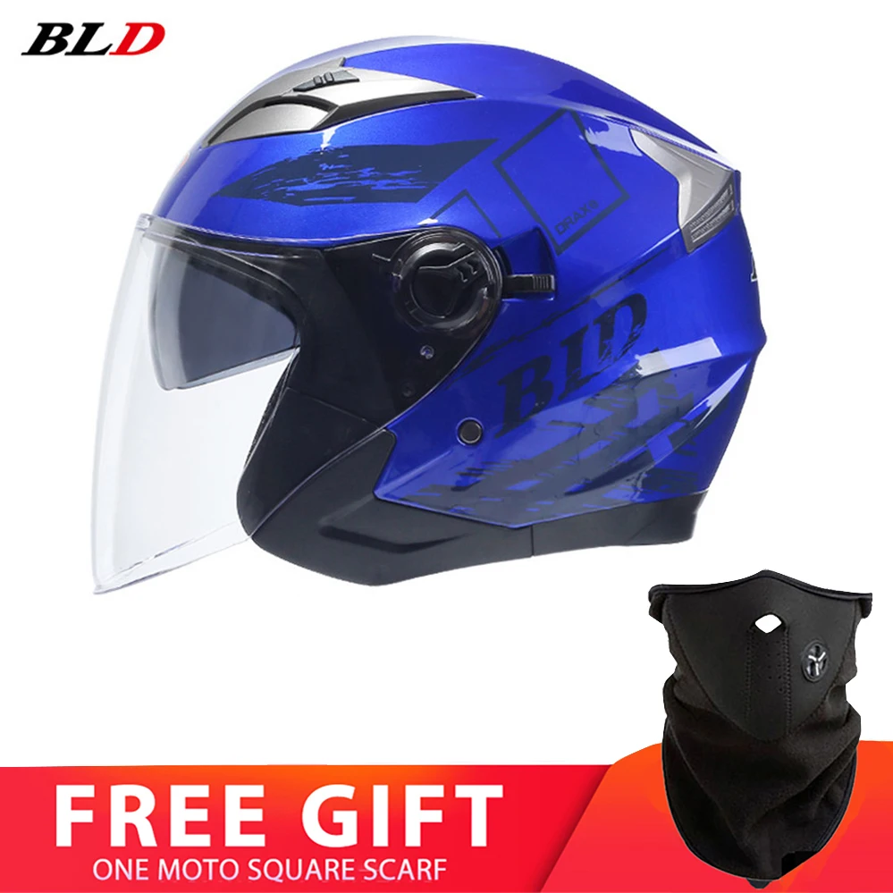 

Men Women Open Face Helmet Fashion Cool Casco Double Lens Four Seasons Moto Street DOT Safety Motorcycle Helmet Capacete De Moto