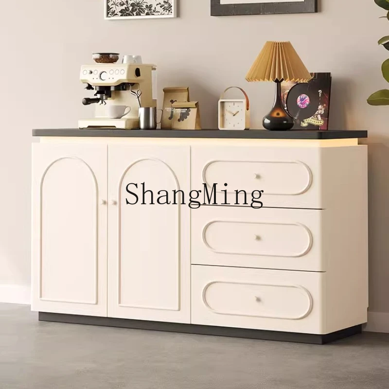 

FG Solid Wood Sideboard Wall-Mounted Integrated Storage Cabinet Living Room Vintage Style Chest of Drawers Kitchen Tea Cabinet