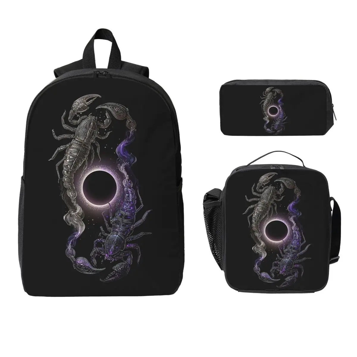 

Scorpio Zodiac Backpack Boys Girls BookBag School Bag Laptop Shoulder Bags 3ps Insulated Lunch Bag Pencil Case