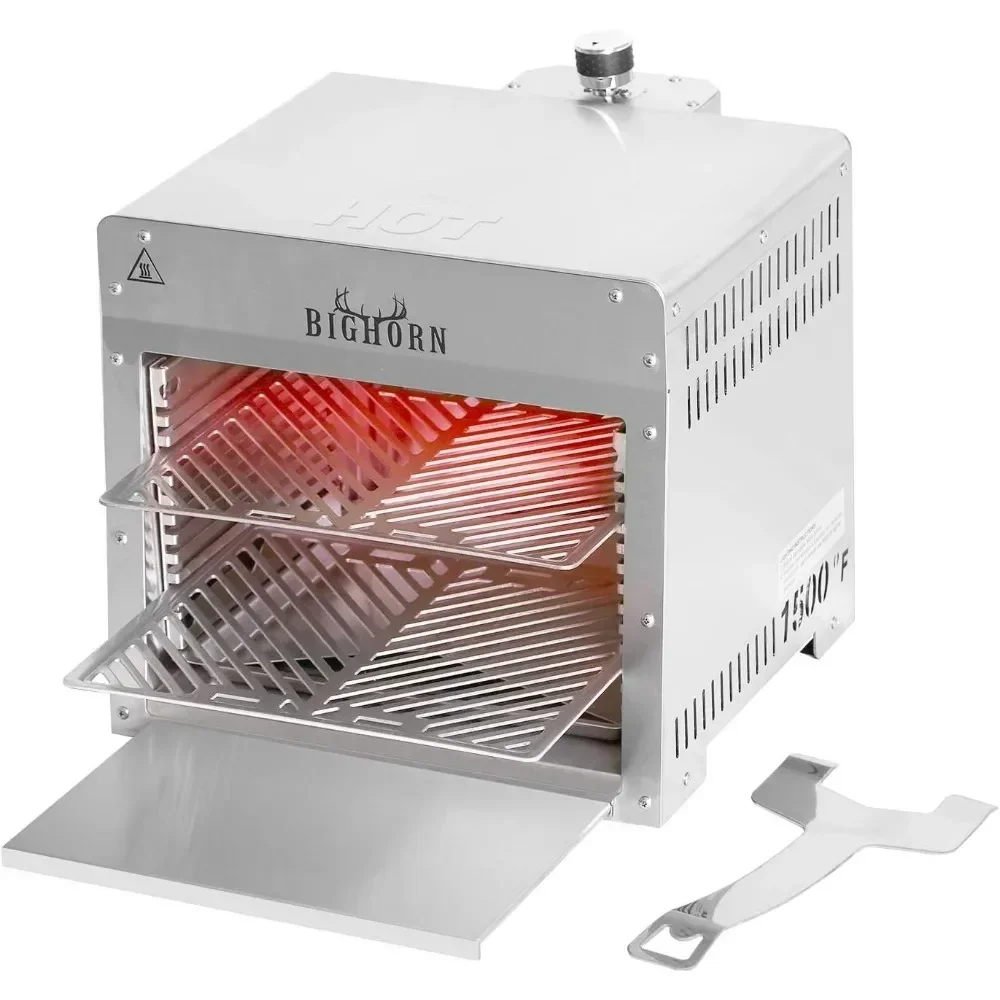 Portable Propane Broiler Grill Stainless Steel 1500 Degree Tabletop Equipment for Quick Steak Cooking