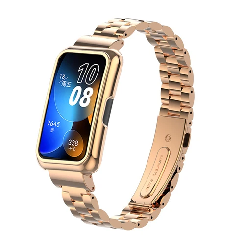 Imagen 2 del producto Funda protectora con correa para Huawei Band 8, 9, 7, 6, correa de reloj de acero inoxidable para huawei band 10, funda protectora de pulsera de Metal
