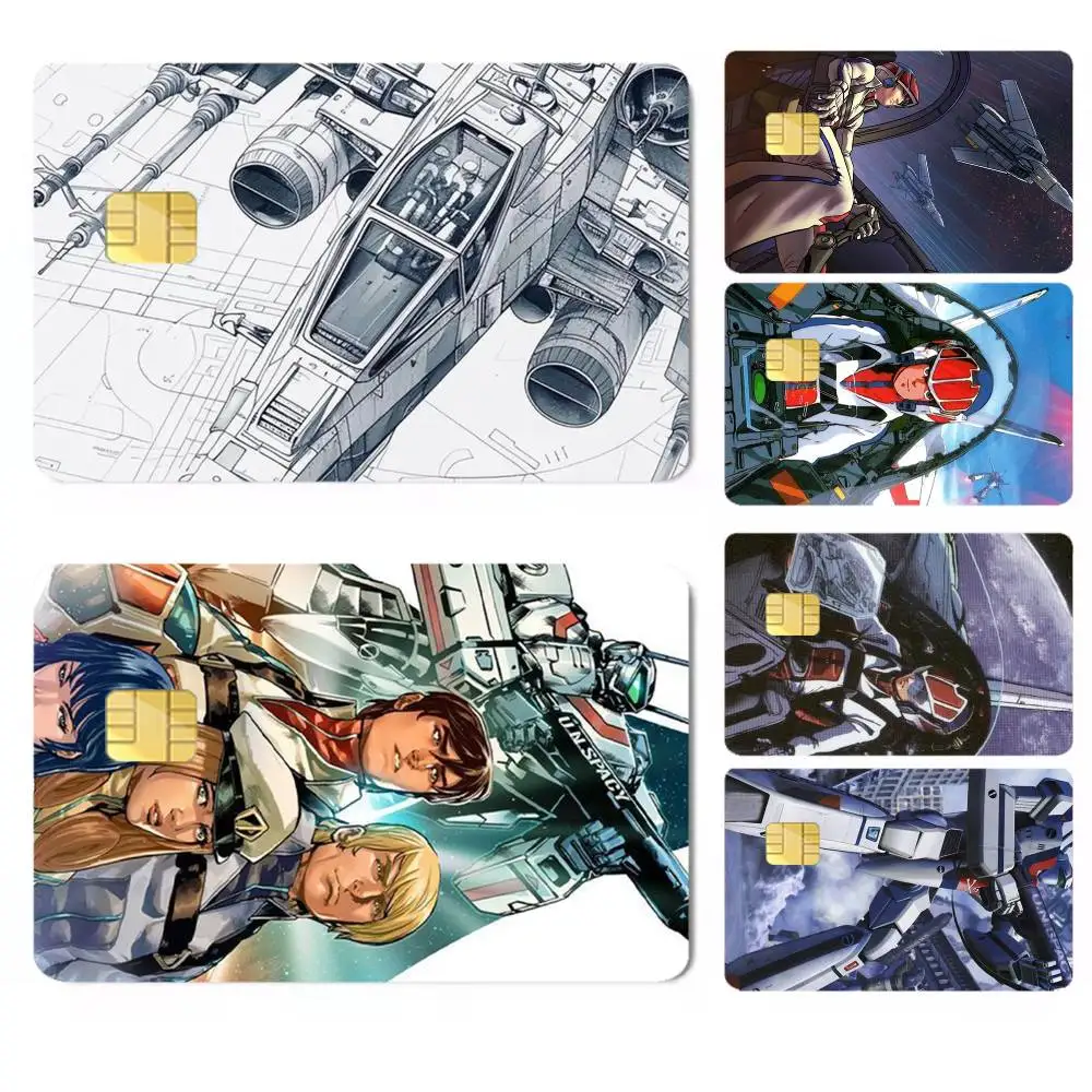 Pegatinas HD para tarjetas de crédito Robotech Macross-s, fáciles de reemplazar, cambie el estilo de la tarjeta en cualquier momento a su gusto