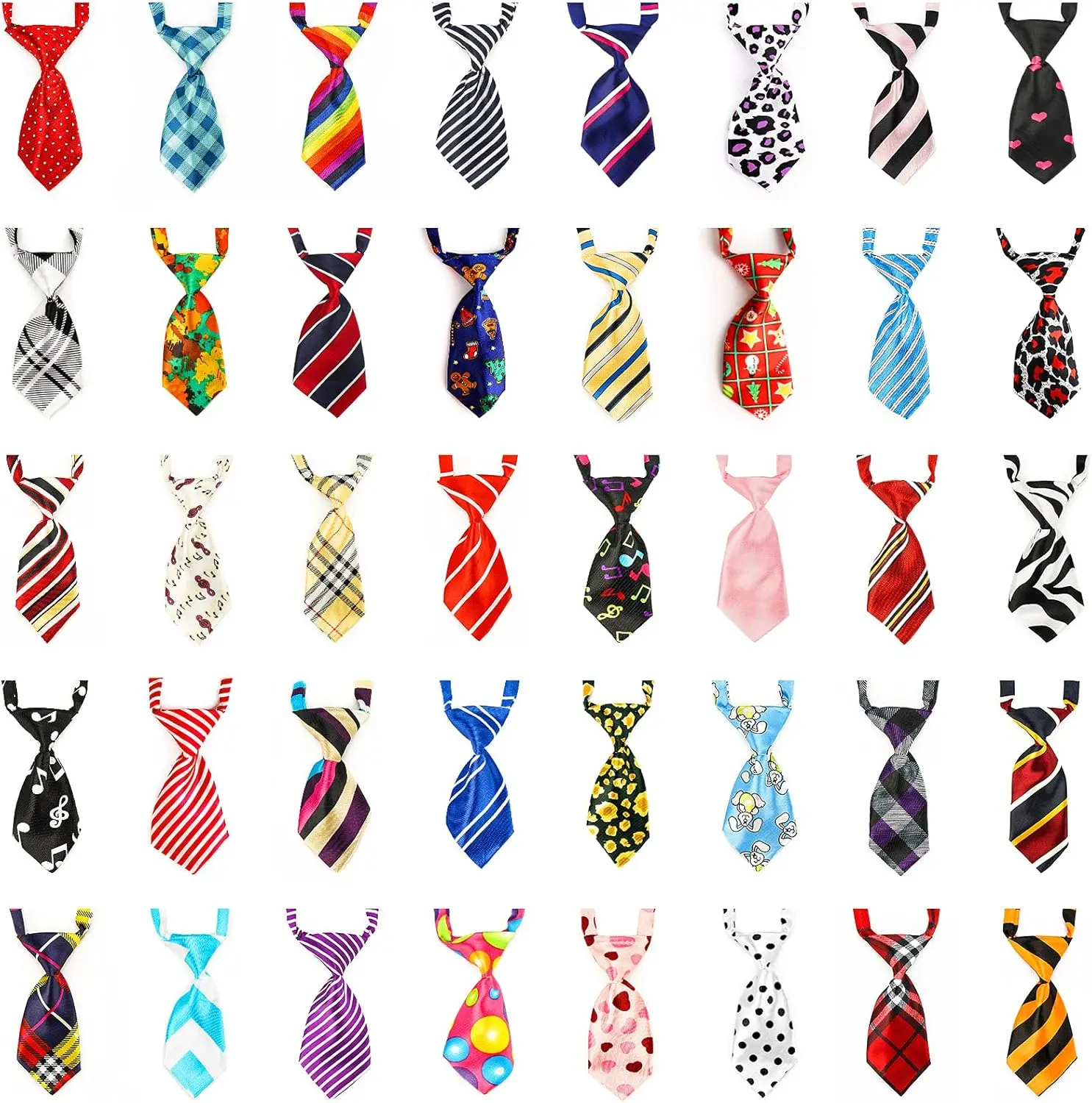 10 PCS Dog Neck Tie Adjustable Cat Collars Assorted Patter Puppy Bow Ties Grooming Accessories for Small Pet Dogs Cats Birthday