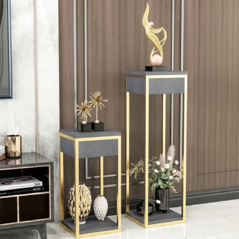 

Nordic light luxury flower rack rack, living room, interior decoration modern simple floor Internet celebrity ornament